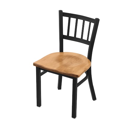 Holland Bar Stool Co 610 Contessa 18" Chair with Black Wrinkle Finish and Medium Maple Seat 61018BWMedMpl